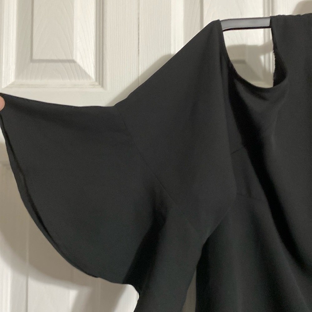 Massimo Black Flutter bell Sleeve Blouse top shirt size XL - Picture 3 of 9
